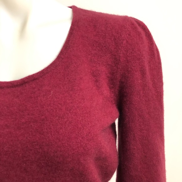 U KNIT Juniors PURE CASHMERE Fushia Sweater - Picture 2 of 7